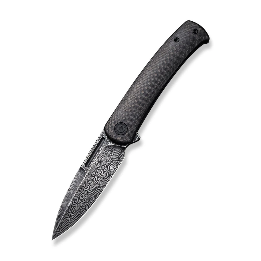 Складной нож, civivi, cetos c21025b-ds1, дамасская сталь 3.48 дюйма, рукоять карбон и нержавеющая сталь, фрейм-лок 3