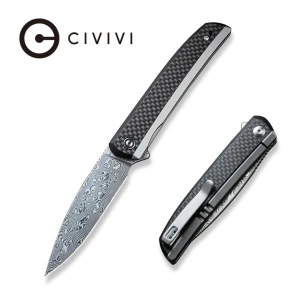 Складной нож, civivi, savant c20063b-ds1, дамасская сталь 3.47 дюйма, рукоять нержавейка g10 карбон, замок frame lock