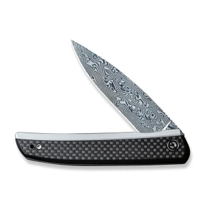 Cuțit pliabil, civivi, savant c20063b-ds1, lamă damasc 3.47 inch, mâner inox g10 fibră de carbon, blocare frame lock Thumbnail 5