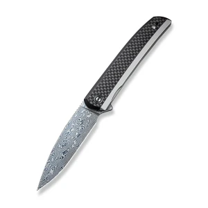 Cuțit pliabil, civivi, savant c20063b-ds1, lamă damasc 3.47 inch, mâner inox g10 fibră de carbon, blocare frame lock Thumbnail 3