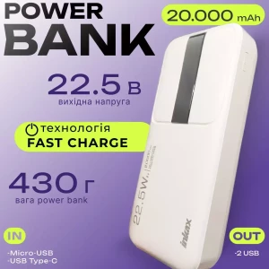 POWER BANK INKAX 20000 MAH CU FAST CHARGE 22.5W (PBQ-07)