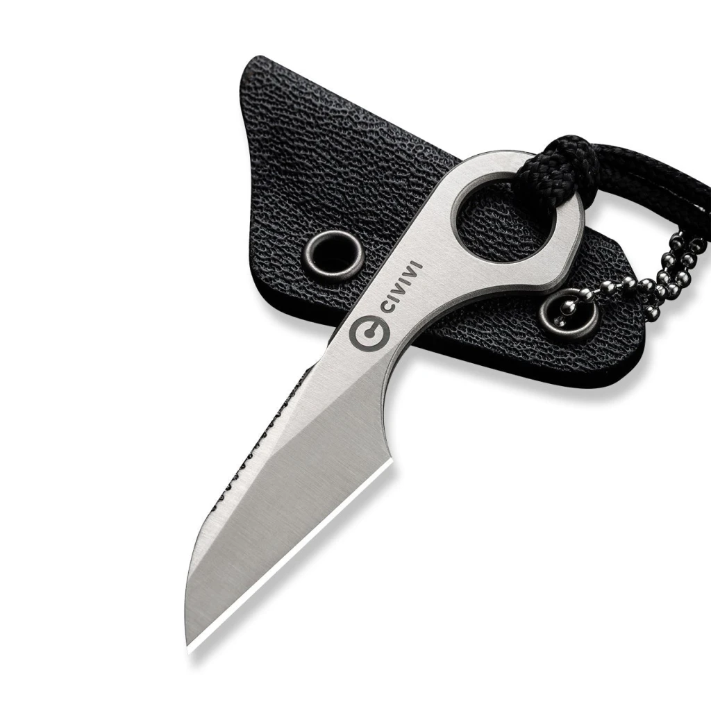 Cuțit cu lamă fixă, civivi, gramis c23004-2, oțel 14c28n, profil sheepsfoot, greutate 4.7g 2