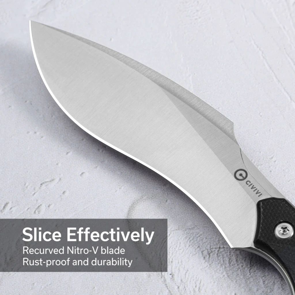 Cuțit cu lamă fixă, civivi, vaquita ii c047c-1, nitro-v, g10, kukri, 3.2 inch 9