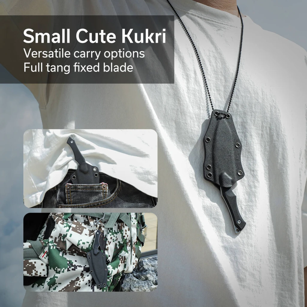 Cuțit cu lamă fixă, civivi, vaquita ii c047c-1, nitro-v, g10, kukri, 3.2 inch 6