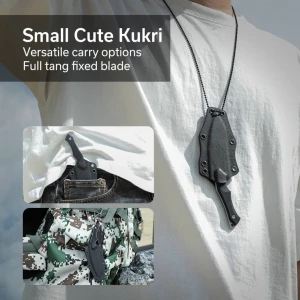 Cuțit cu lamă fixă, civivi, vaquita ii c047c-1, nitro-v, g10, kukri, 3.2 inch Thumbnail 6
