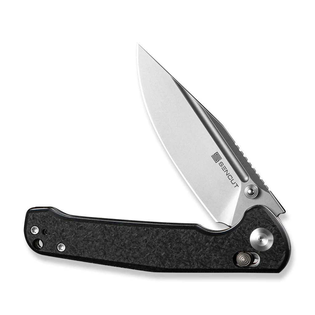 Cuțit pliabil, sencut, glenspar s25046-2, lamă 9cr18mov 3.45 inch, mâner g10 shredded negru, crossbar lock 3