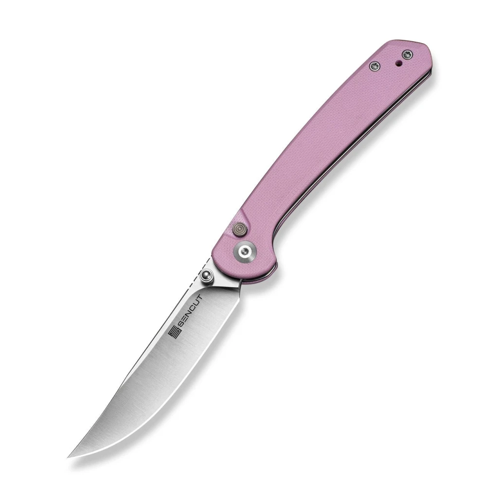 Складной нож, sencut, skelfin s25007-3, клинок 9cr18mov 3.3 дюйма, рукоять g10 розовая, button lock 2