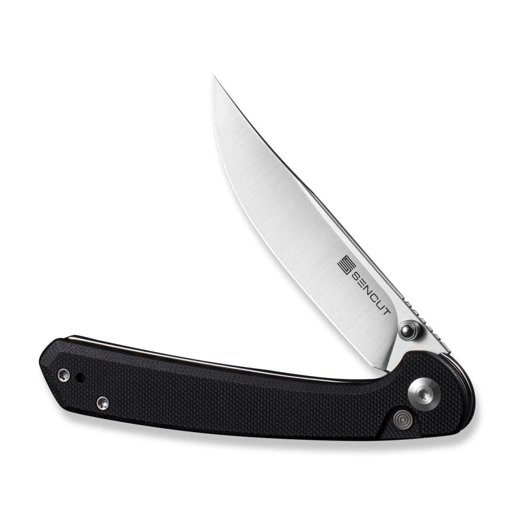 Складной нож, sencut, skelfin s25007-2, сталь 9cr18mov 3.3 дюйма, рукоять g10 черная, button lock 3