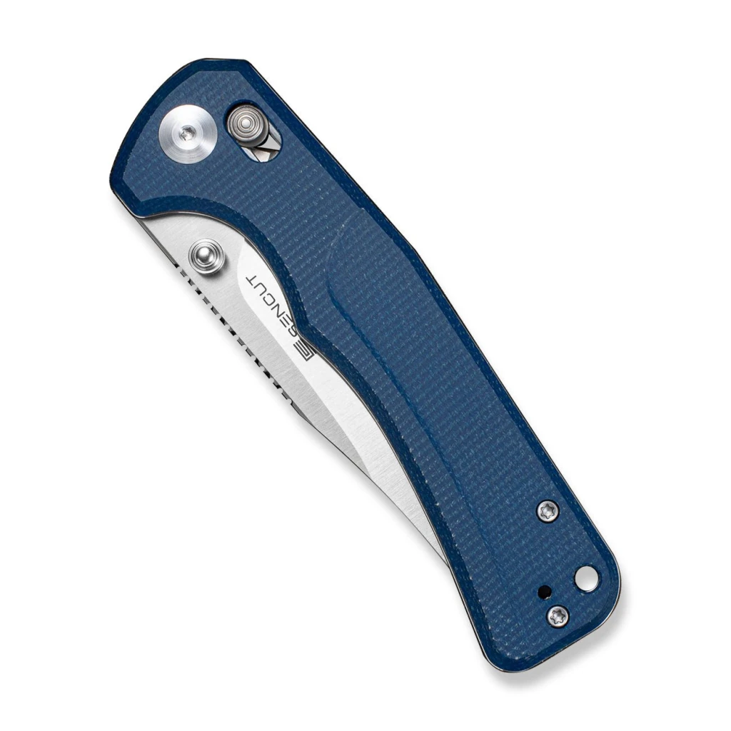 Cuțit pliabil, sencut, slybolt s25001a-2, lamă 9cr18mov 91.2mm, mâner canvas micarta albastru, crossbar lock 4