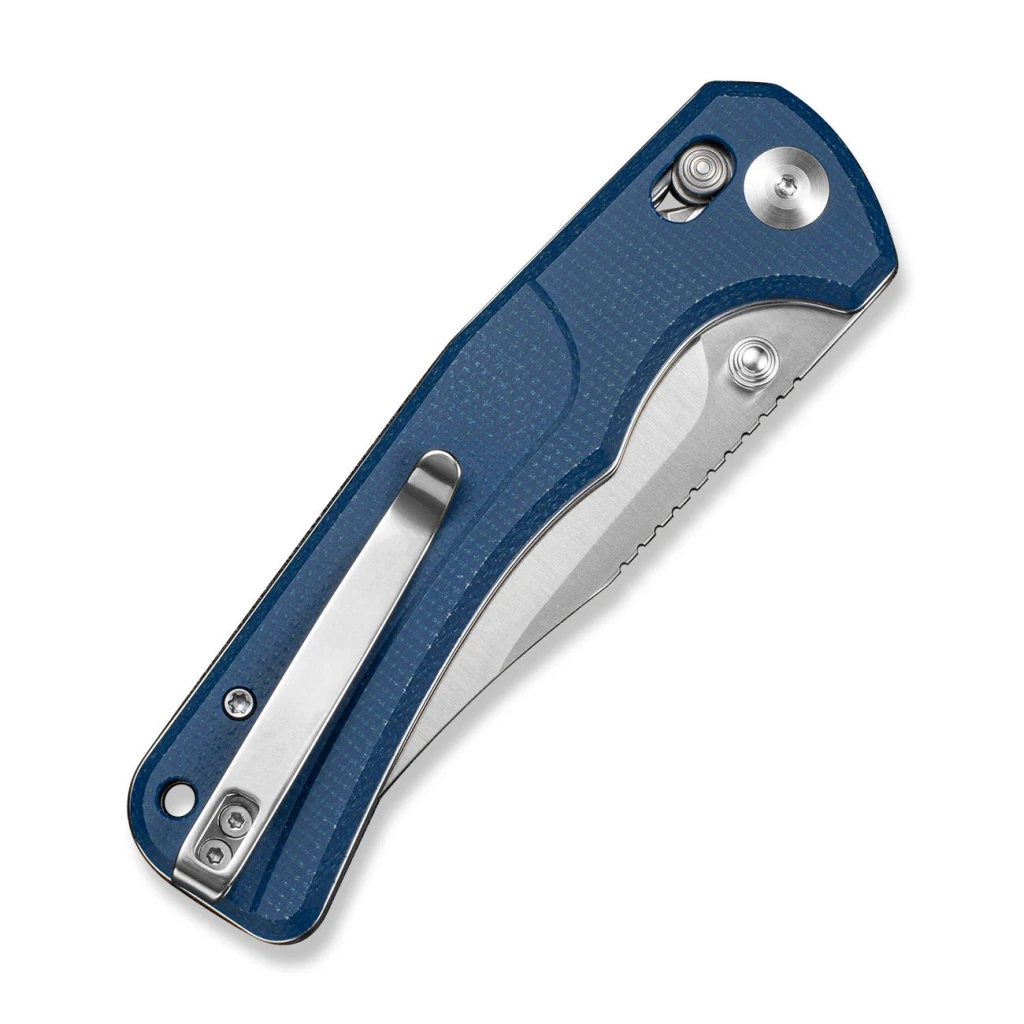 Cuțit pliabil, sencut, slybolt s25001a-2, lamă 9cr18mov 91.2mm, mâner canvas micarta albastru, crossbar lock 5