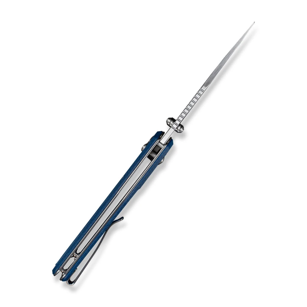 Cuțit pliabil, sencut, slybolt s25001a-2, lamă 9cr18mov 91.2mm, mâner canvas micarta albastru, crossbar lock 6