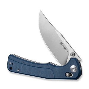 Cuțit pliabil, sencut, slybolt s25001a-2, lamă 9cr18mov 91.2mm, mâner canvas micarta albastru, crossbar lock Thumbnail 3