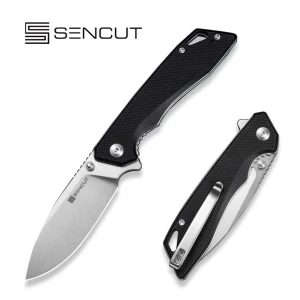 Складной нож, sencut, stratex s25055-1, сталь 9cr18mov 80.6мм, рукоять g10 черная, лайнер-лок