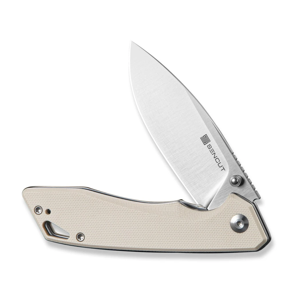 Cuțit pliabil, sencut, stratex s25055-2, lamă 9cr18mov 80.6mm, mâner g10 fildeș, liner lock 3