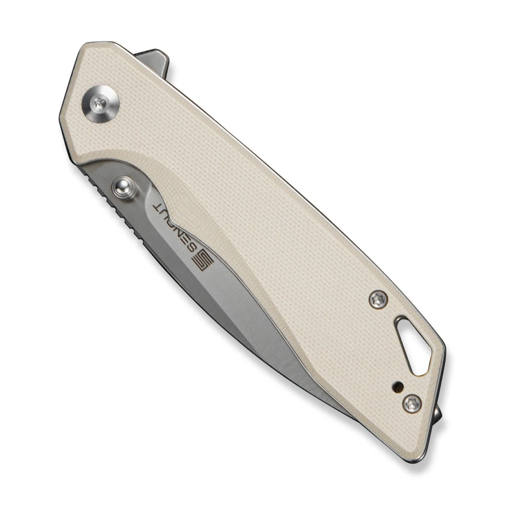 Cuțit pliabil, sencut, stratex s25055-2, lamă 9cr18mov 80.6mm, mâner g10 fildeș, liner lock 4