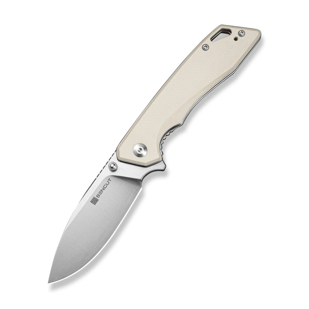 Cuțit pliabil, sencut, stratex s25055-2, lamă 9cr18mov 80.6mm, mâner g10 fildeș, liner lock 2