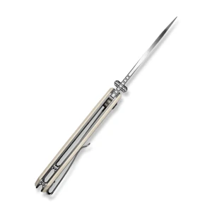 Cuțit pliabil, sencut, stratex s25055-2, lamă 9cr18mov 80.6mm, mâner g10 fildeș, liner lock Thumbnail 6