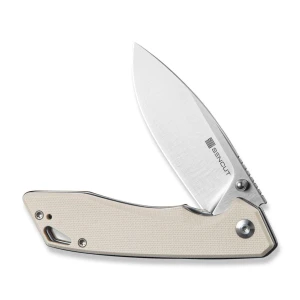 Cuțit pliabil, sencut, stratex s25055-2, lamă 9cr18mov 80.6mm, mâner g10 fildeș, liner lock Thumbnail 3