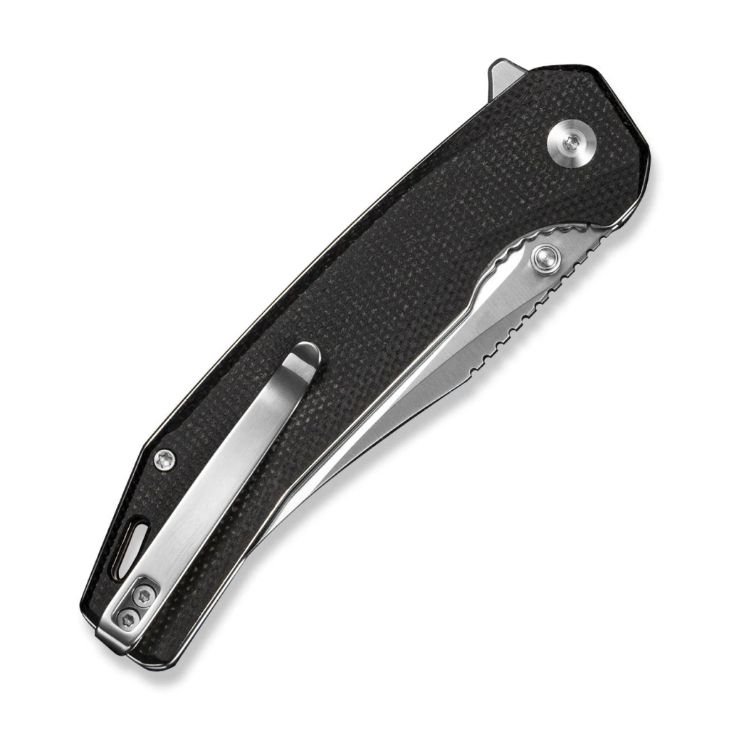 Складной нож, sencut, vornix s25038-2, клинок 9cr18mov 3.65 дюйма, рукоять canvas micarta черная, liner lock 5
