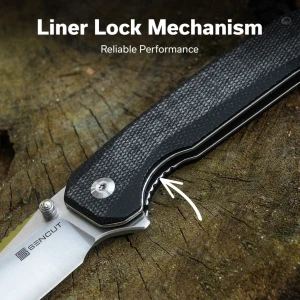 Складной нож, sencut, vornix s25038-2, клинок 9cr18mov 3.65 дюйма, рукоять canvas micarta черная, liner lock Thumbnail 10