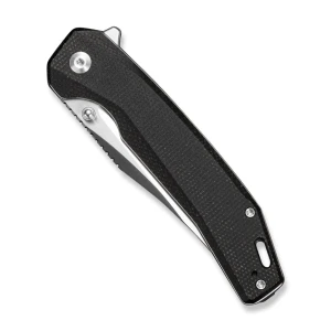 Складной нож, sencut, vornix s25038-2, клинок 9cr18mov 3.65 дюйма, рукоять canvas micarta черная, liner lock Thumbnail 4