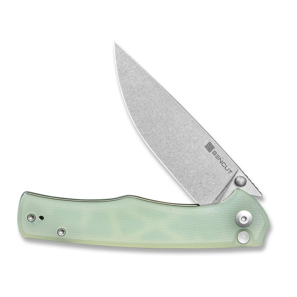 Складной нож, sencut, crowley s21012-1, сталь d2 3.48 дюйма, рукоять g10, кнопочный замок 4