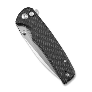 Складной нож, sencut, sachse s21007-1, сталь 9cr18mov 3.47 дюйма, рукоять микарта черная, button lock, керамические подшипники Thumbnail 5