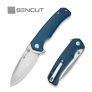 Cuțit pliabil, sencut, skarnax s24025-3, lamă 9cr18mov 3.79 inch, mâner micarta albastru, liner lock
