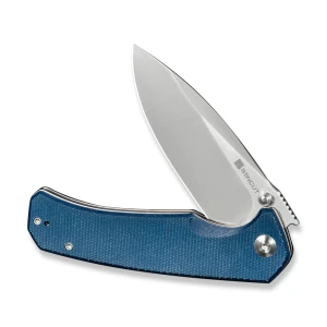 Складной нож, sencut, skarnax s24025-3, сталь 9cr18mov 3.79 дюйма, рукоять микарта синяя, лайнер-лок Thumbnail 2