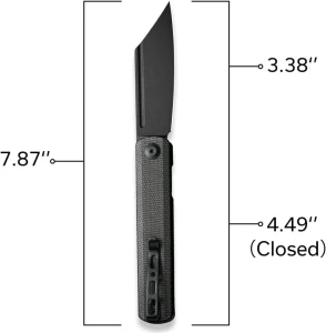 Cuțit front flipper, sencut, bronte sa08f, lamă 9cr18mov 85.8mm, mâner canvas micarta, liner lock Thumbnail 3