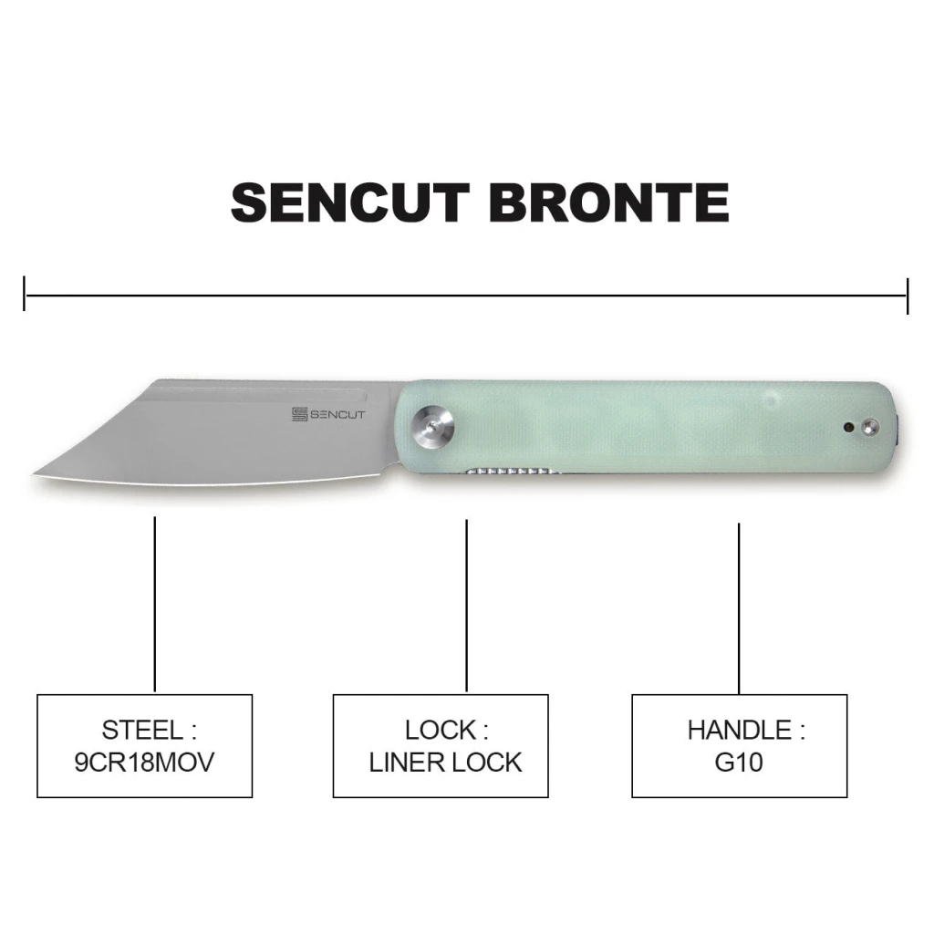Складной нож, sencut, bronte sa08c, сталь 9cr18mov 85.8мм, рукоять g10, лайнер-лок 2