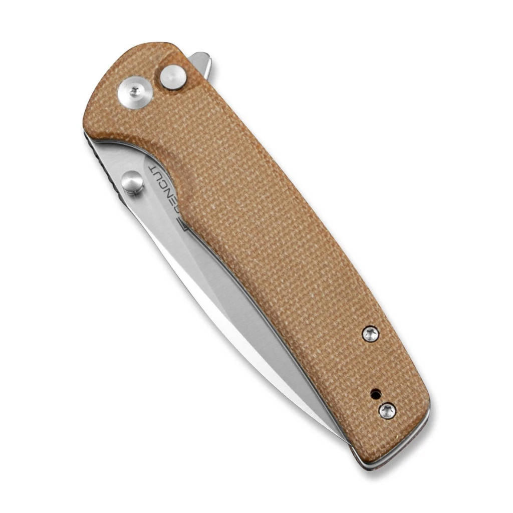 Складной нож, sencut, sachse s21007-3, сталь 9cr18mov 88.2мм, рукоять микарта коричневая, замок button lock 5