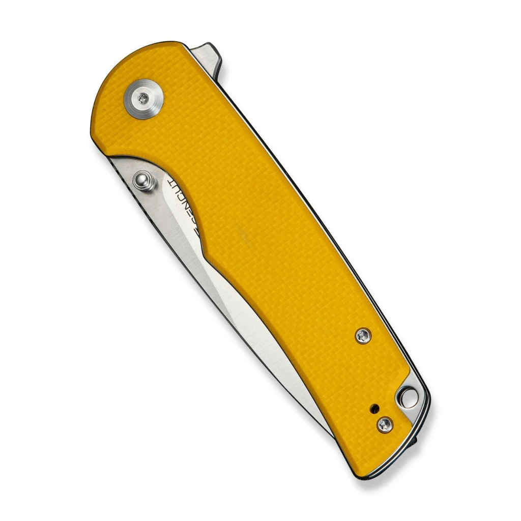 Cuțit pliabil, sencut, praktisk s24019-2, lamă 9cr18mov 91.3mm, mâner g10 galben, liner lock 3