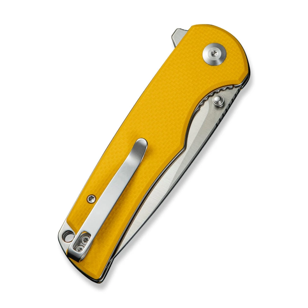 Cuțit pliabil, sencut, praktisk s24019-2, lamă 9cr18mov 91.3mm, mâner g10 galben, liner lock 4