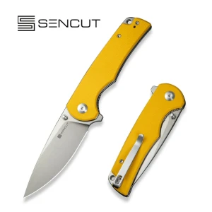 Складной нож, sencut, praktisk s24019-2, сталь 9cr18mov 91.3мм, рукоять g10 жёлтая, лайнер-лок