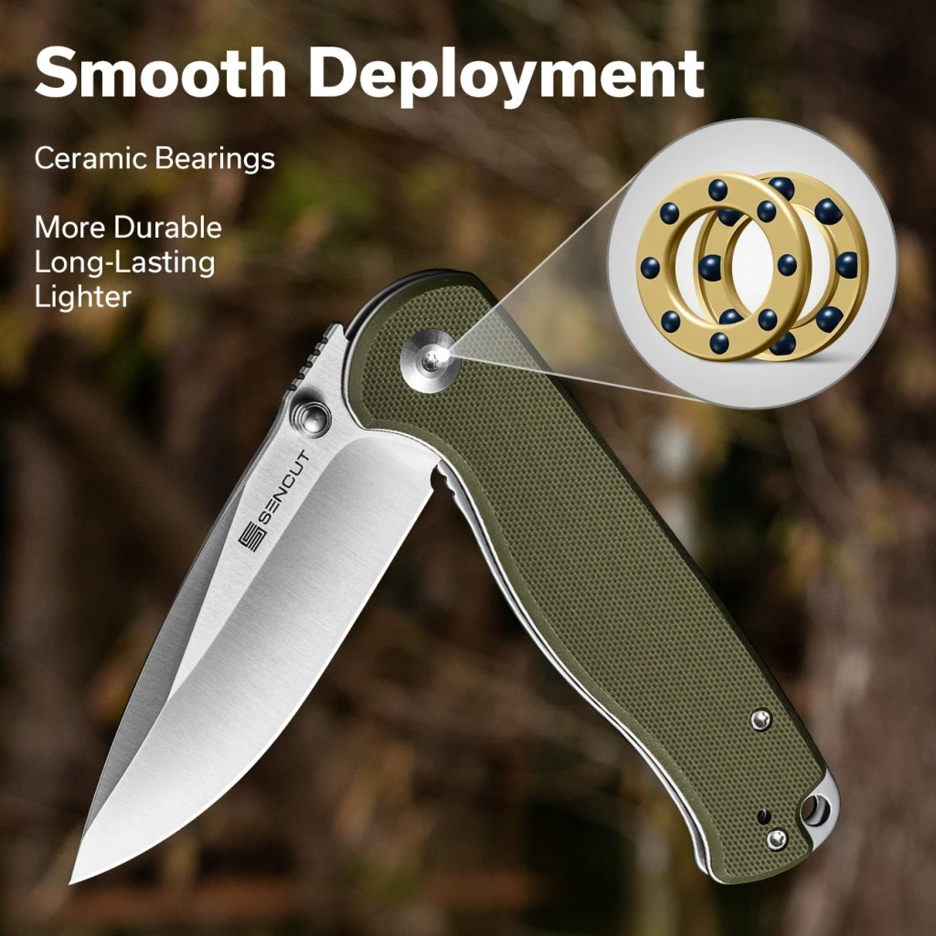 Cuțit pliabil, sencut, errant s23054b-2, lamă 9cr18mov 3.45 inch, mâner g10, liner lock 9