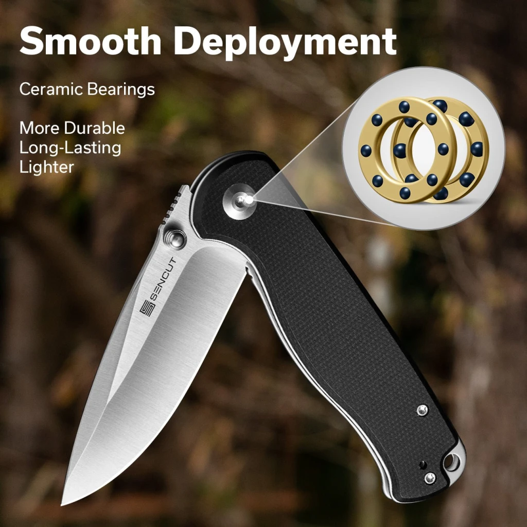 Cuțit pliabil, sencut, errant s23054b-3, lamă 9cr18mov 3.45 inch, mâner canvas micarta, liner lock 9