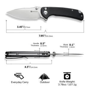 Складной нож, sencut, pulsewave s23032-1, сталь 9cr18mov 87.7мм, рукоять g10, button lock Thumbnail 7