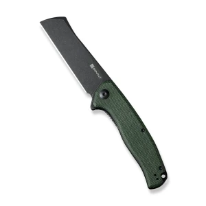 Флиппер-нож, sencut, traxler s20057c-4, сталь 9cr18mov 88.7мм, рукоять canvas micarta зелёная, liner lock Thumbnail 14