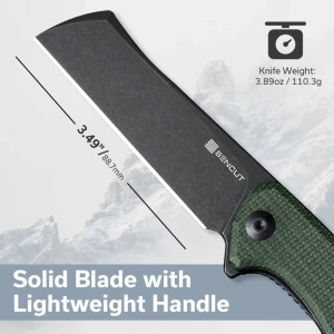 Флиппер-нож, sencut, traxler s20057c-4, сталь 9cr18mov 88.7мм, рукоять canvas micarta зелёная, liner lock Thumbnail 8