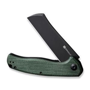 Флиппер-нож, sencut, traxler s20057c-4, сталь 9cr18mov 88.7мм, рукоять canvas micarta зелёная, liner lock Thumbnail 2