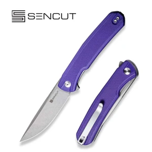 Флиппер-нож, sencut, scitus s21042-2, сталь d2 88.2мм, рукоять g10 фиолетовая, лайнер-лок