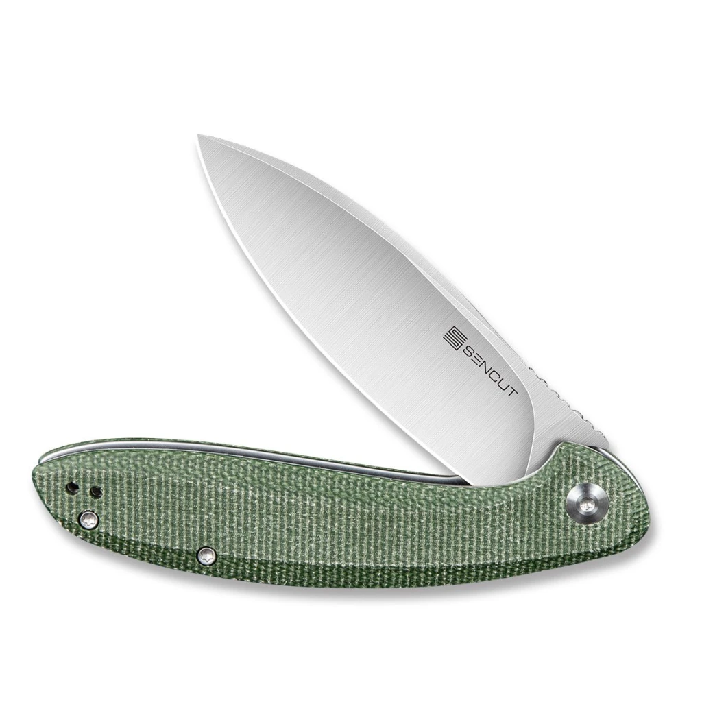 Cuțit flipper, sencut, san angelo s21003-3, lamă 9cr18mov 3.48 inch, mâner micarta, liner lock 4