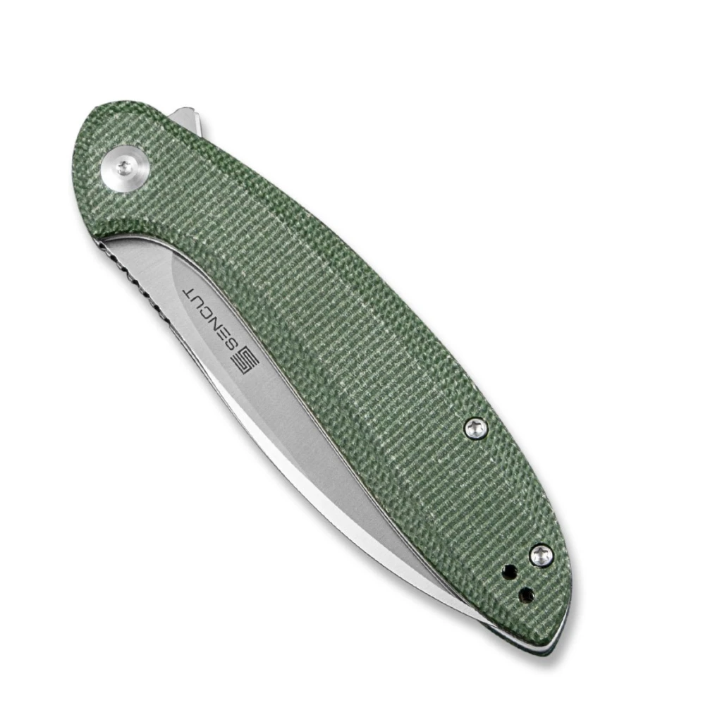 Cuțit flipper, sencut, san angelo s21003-3, lamă 9cr18mov 3.48 inch, mâner micarta, liner lock 5