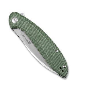 Cuțit flipper, sencut, san angelo s21003-3, lamă 9cr18mov 3.48 inch, mâner micarta, liner lock Thumbnail 5