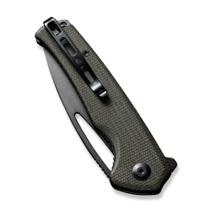 Cuțit flipper, sencut, mims s21013-3, lamă 9cr18mov 3.48 inch, mâner canvas micarta, liner lock Thumbnail 6