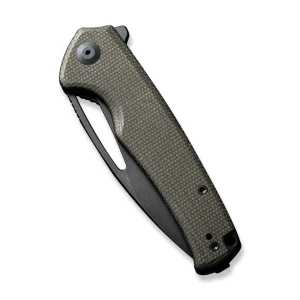 Cuțit flipper, sencut, mims s21013-3, lamă 9cr18mov 3.48 inch, mâner canvas micarta, liner lock Thumbnail 5