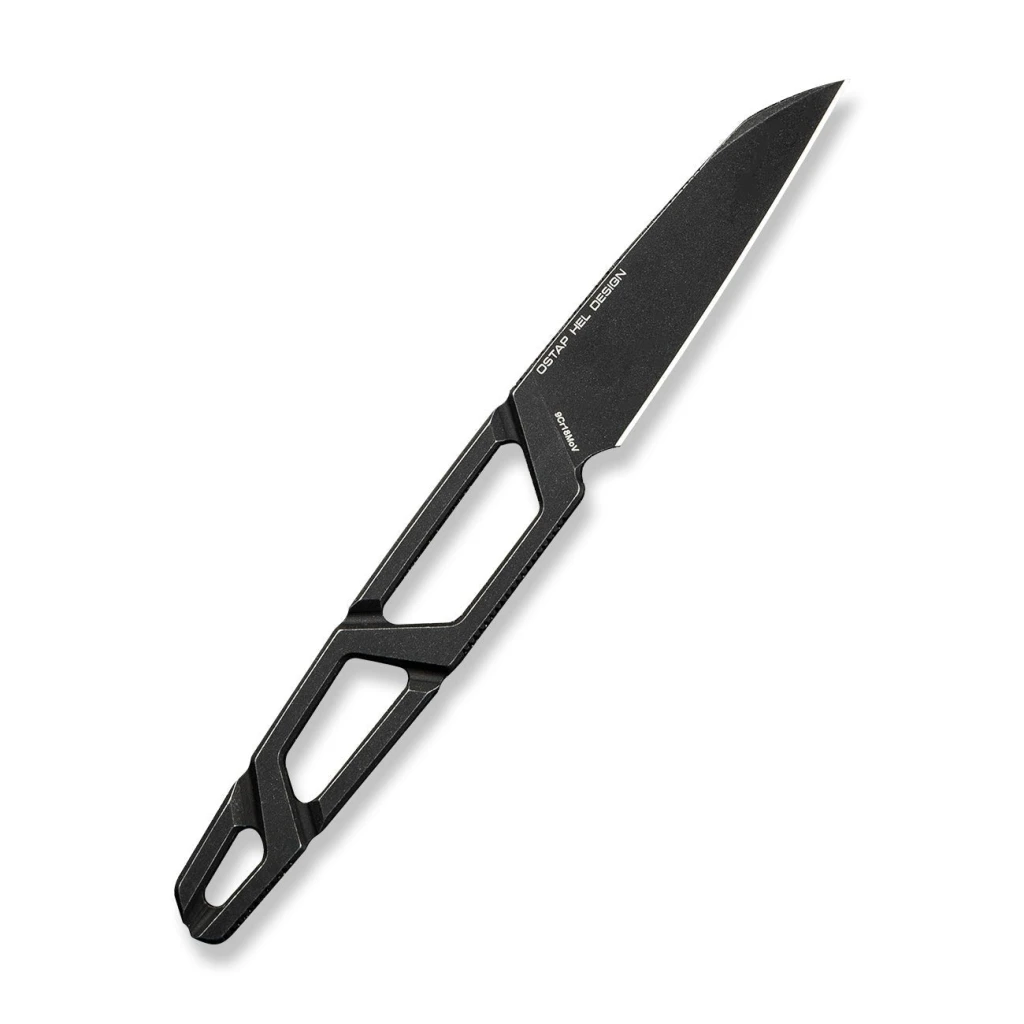 Cuțit cu lamă fixă, sencut, texo s23095-1, oțel 9cr18mov, reverse tanto, teacă kydex 15
