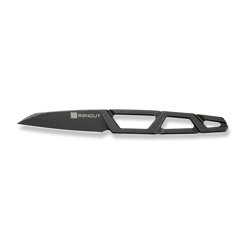 Cuțit cu lamă fixă, sencut, texo s23095-1, oțel 9cr18mov, reverse tanto, teacă kydex 2