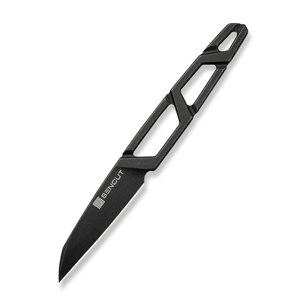 Cuțit cu lamă fixă, sencut, texo s23095-1, oțel 9cr18mov, reverse tanto, teacă kydex 14